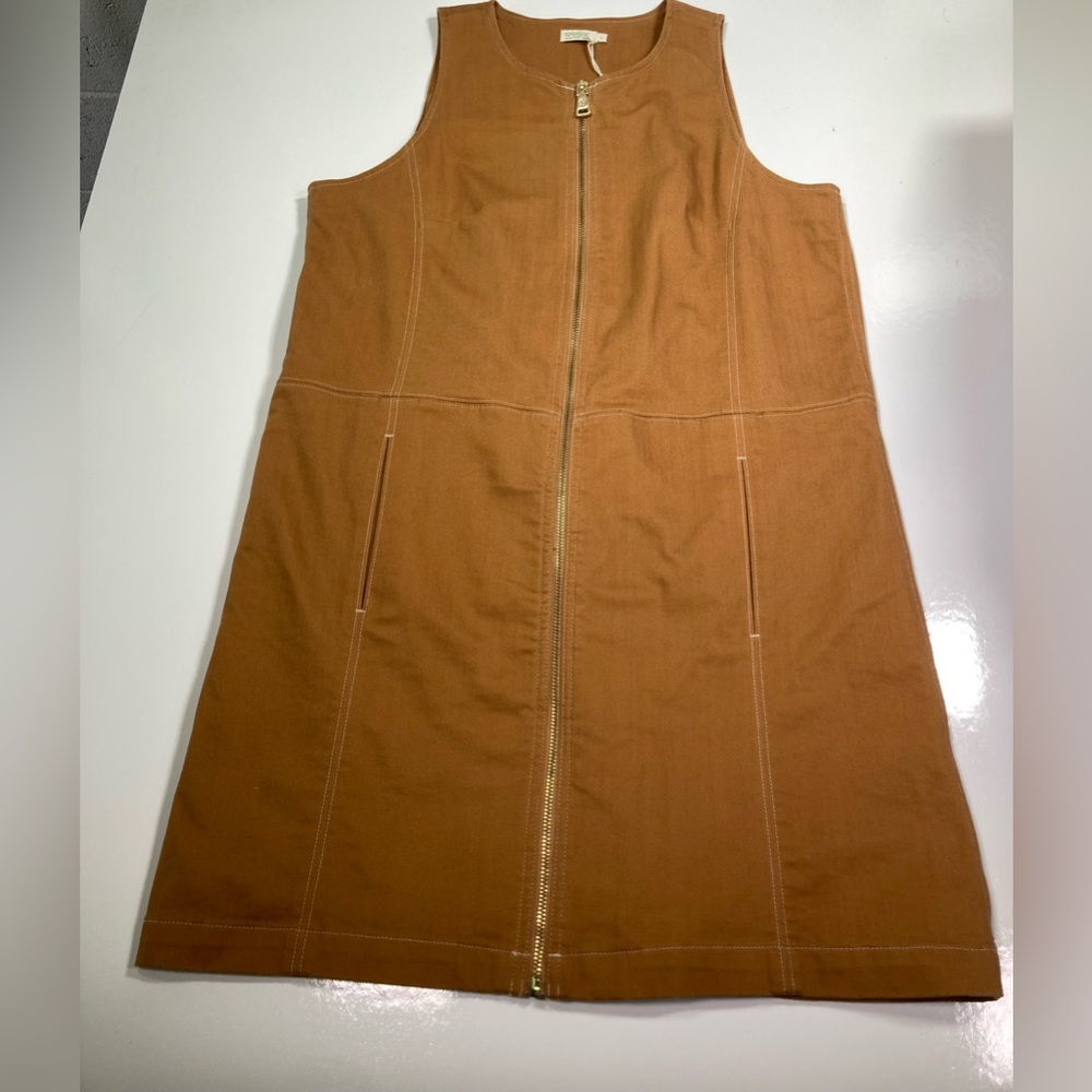 Spartina 449 Dress Denim Zipper Burnt Orange Women’s Size Large NWT msrp $169